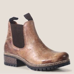 Diba True Brown Leather Boots with Black Soles